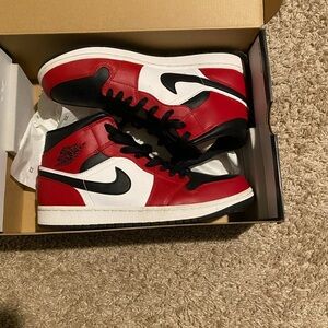 Nike Air Jordan Men's Shoes - Red, Black, and White